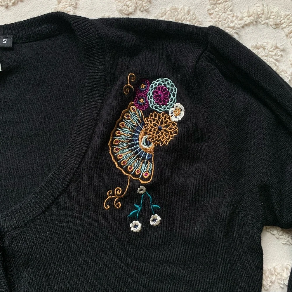 Banned Apparel Peacock Cropped Cardigan small - Picture 6 of 10